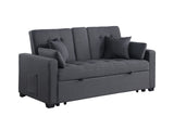 Cody II Dark Gray 70"W Linen Convertible Sleeper Loveseat