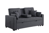 Cody II Dark Gray 70"W Linen Convertible Sleeper Loveseat