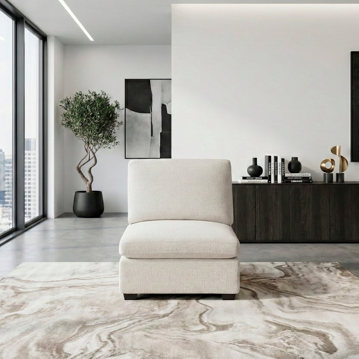 Serenity Beige Armless Chair