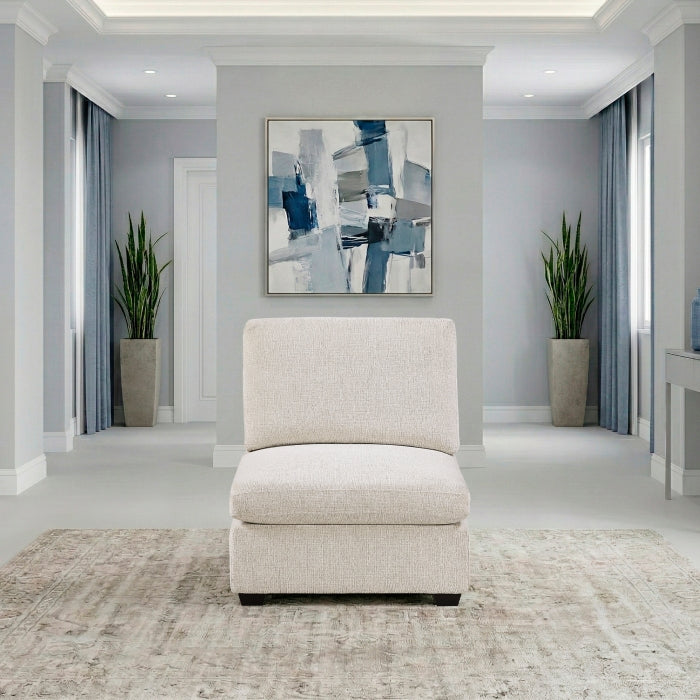 Serenity Beige Armless Chair