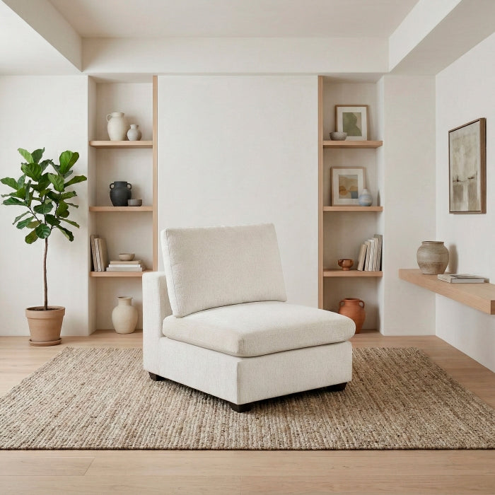 Serenity Beige Armless Chair