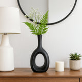 Johnsondale Black Ceramic Curved Open Cut Out Vase