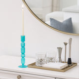 Isle Blue Large Mixed Bubble Taper Candle Holder