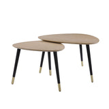 Allison Natural/Black Nesting Table Set