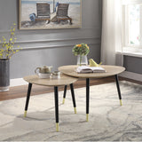 Allison Natural/Black Nesting Table Set