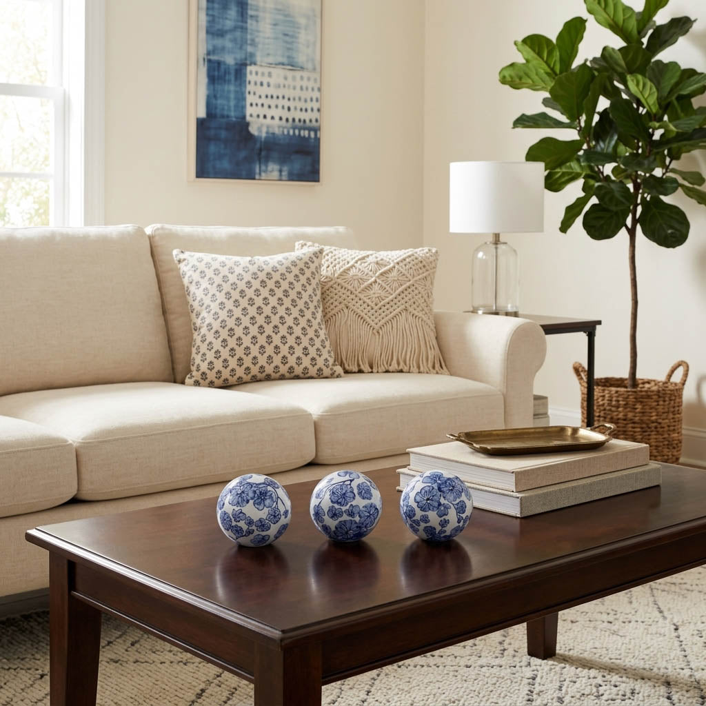 Hewittfield Blue/White Orbs (Set of 3)