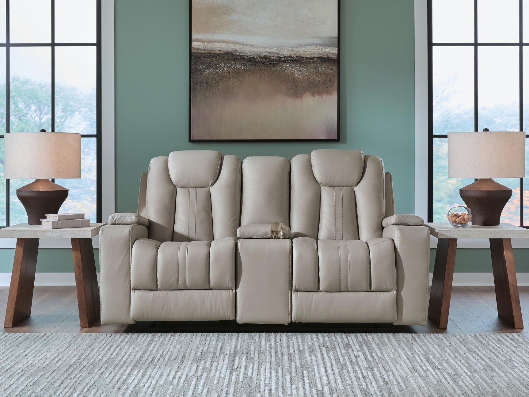 Next Move Coin Glider Reclining Loveseat with Console