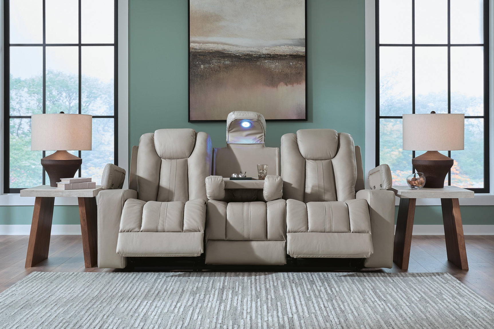 Next Move Coin Reclining Sofa with Drop Down Table