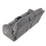 Centric Gray Power Double Reclining Loveseat With Center Console Power Headrests Power Lumbar Support Wireless Charger Hidden Cup Holders Bluetooth Speakers And Charging Ports