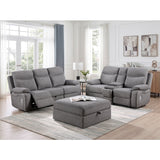 Centric Gray Storage Ottoman