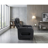 Cyber Black Power Reclining Chair With Power Headrest Cup Holder Storage Arms Air Massage Heat Led Lighting And Charging Ports