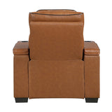 Cyber Brown Power Reclining Chair With Power Headrest Cup Holder Storage Arms Air Massage Heat Led Lighting And Charging Ports