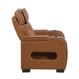 Cyber Brown Power Reclining Chair With Power Headrest Cup Holder Storage Arms Air Massage Heat Led Lighting And Charging Ports