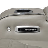 Cyber Gray Power Reclining Chair With Power Headrest Cup Holder Storage Arms Air Massage Heat Led Lighting And Charging Ports
