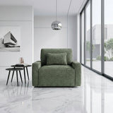 Cumulus Green Convertible Sleeper Chair With Charging Ports