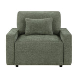 Cumulus Green Convertible Sleeper Chair With Charging Ports