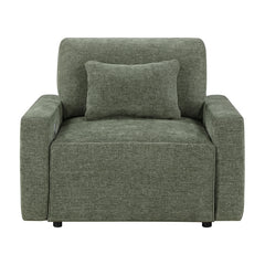 Cumulus Green Convertible Sleeper Chair With Charging Ports