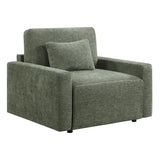 Cumulus Green Convertible Sleeper Chair With Charging Ports