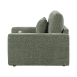 Cumulus Green Convertible Sleeper Chair With Charging Ports