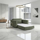 Cumulus Green Convertible Sleeper Chair With Charging Ports
