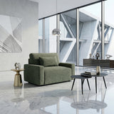 Cumulus Green Convertible Sleeper Chair With Charging Ports