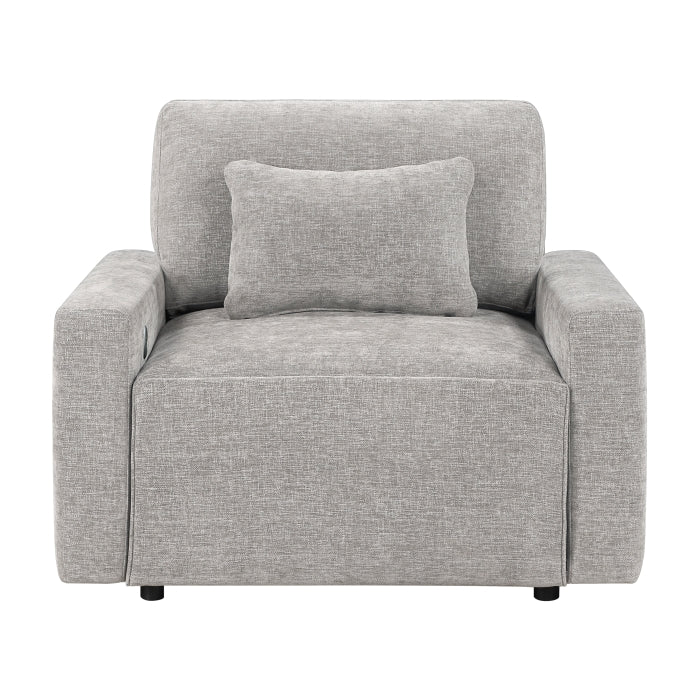 Cumulus Gray Convertible Sleeper Chair With Charging Ports