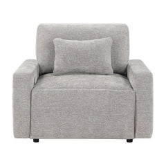 Cumulus Gray Convertible Sleeper Chair With Charging Ports