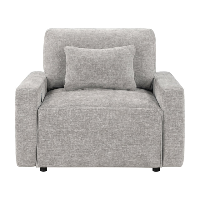 Cumulus Gray Convertible Sleeper Chair With Charging Ports