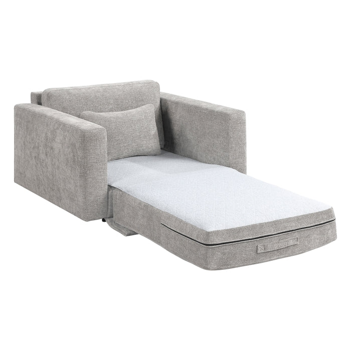 Cumulus Gray Convertible Sleeper Chair With Charging Ports