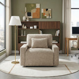 Cumulus Beige Convertible Sleeper Chair With Charging Ports