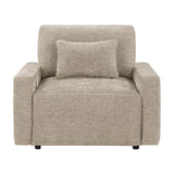 Cumulus Beige Convertible Sleeper Chair With Charging Ports