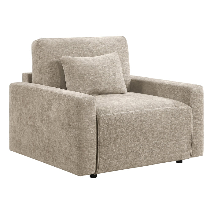 Cumulus Beige Convertible Sleeper Chair With Charging Ports