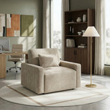 Cumulus Beige Convertible Sleeper Chair With Charging Ports