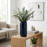 Coromar Navy Blue Small Ceramic Grooved Vase