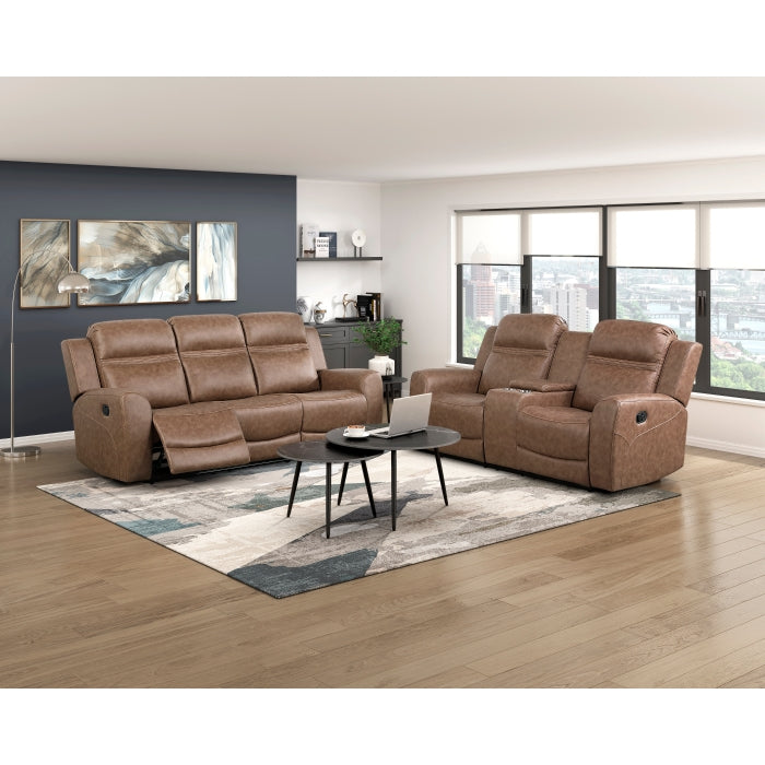 Hearth Brown Double Reclining Sofa