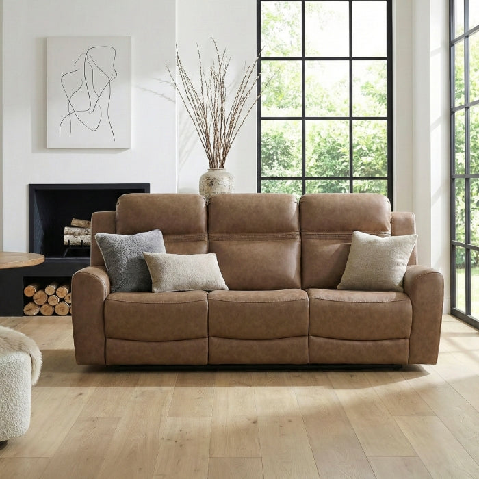 Hearth Brown Double Reclining Sofa