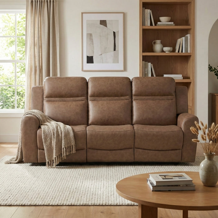 Hearth Brown Double Reclining Sofa