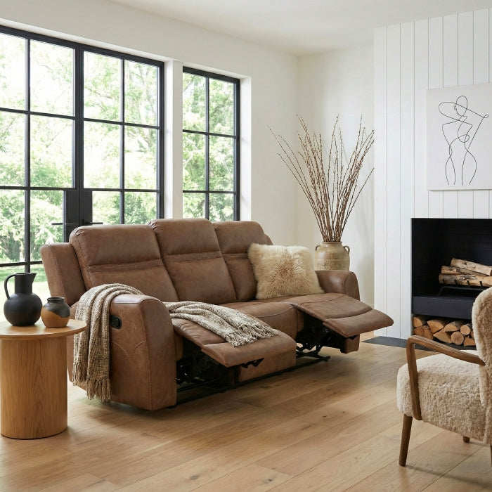 Hearth Brown Double Reclining Sofa