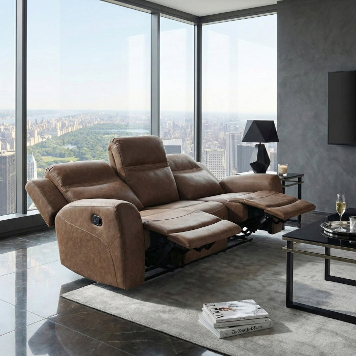 Hearth Brown Double Reclining Sofa