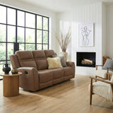 Hearth Brown Double Reclining Sofa