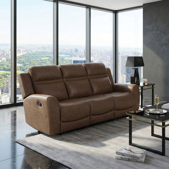 Hearth Brown Double Reclining Sofa