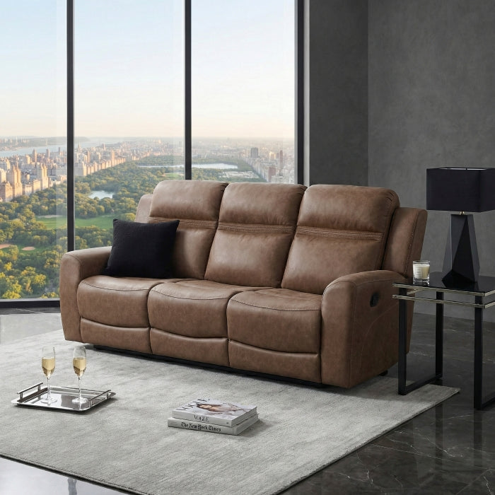 Hearth Brown Double Reclining Sofa