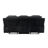 Phyllis Black Double Reclining Sofa With Cup Holders