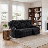 Phyllis Black Double Reclining Sofa With Cup Holders