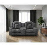 Phyllis Black Double Reclining Loveseat With Center Console And Cup Holders