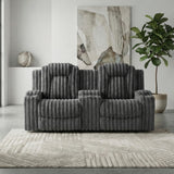 Phyllis Black Double Reclining Loveseat With Center Console And Cup Holders