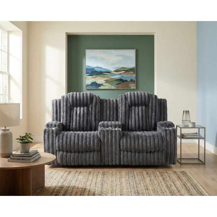 Phyllis Black Double Reclining Loveseat With Center Console And Cup Holders