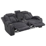 Phyllis Black Double Reclining Loveseat With Center Console And Cup Holders