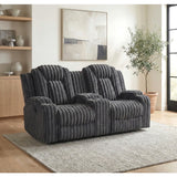 Phyllis Black Double Reclining Loveseat With Center Console And Cup Holders