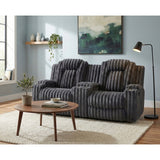 Phyllis Black Double Reclining Loveseat With Center Console And Cup Holders